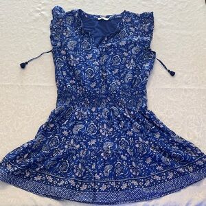 Vineyard Vines Navy Floral Asymmetrical Dress